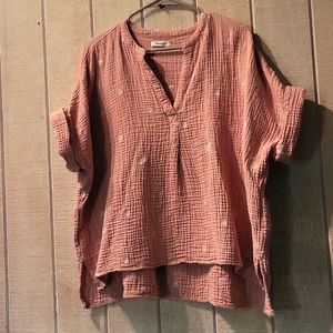 Madewell daisis boho grandma sweater shirt soft pink